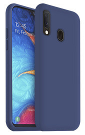Луксозен силиконов гръб ТПУ ултра тънък МАТ за Samsung Galaxy A20e A202F син  